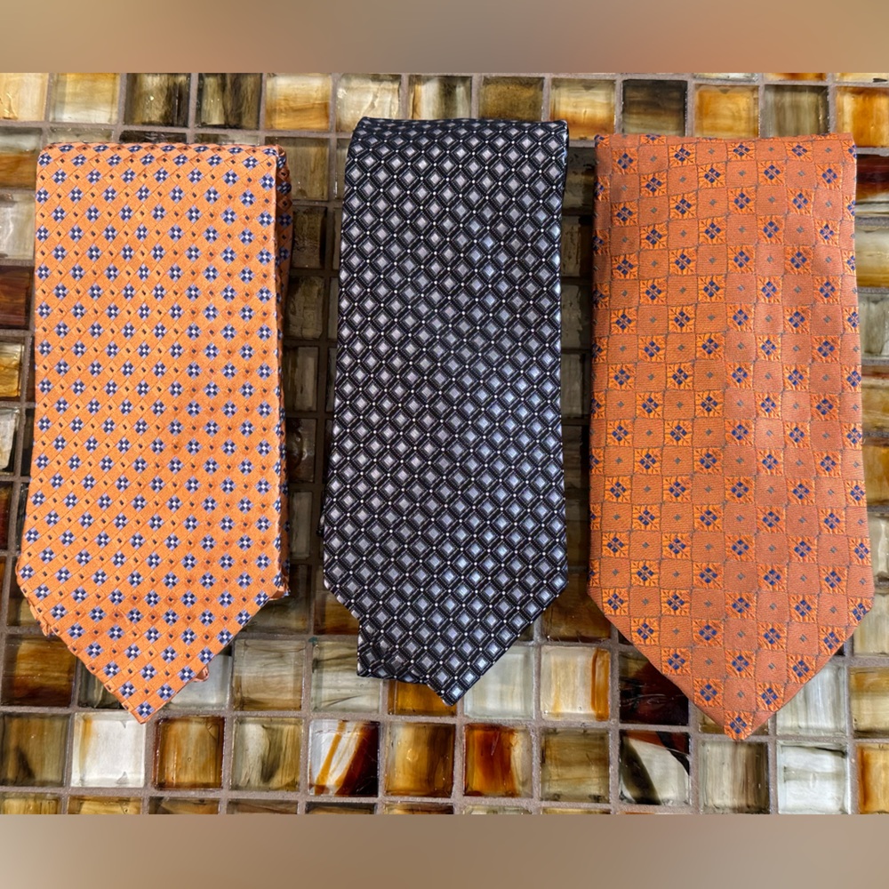 Lot of 3 Men’s Ties/Neckties~ 100% Silk~Piattelli/Michael Kors/Jones NY~Ex Cond!